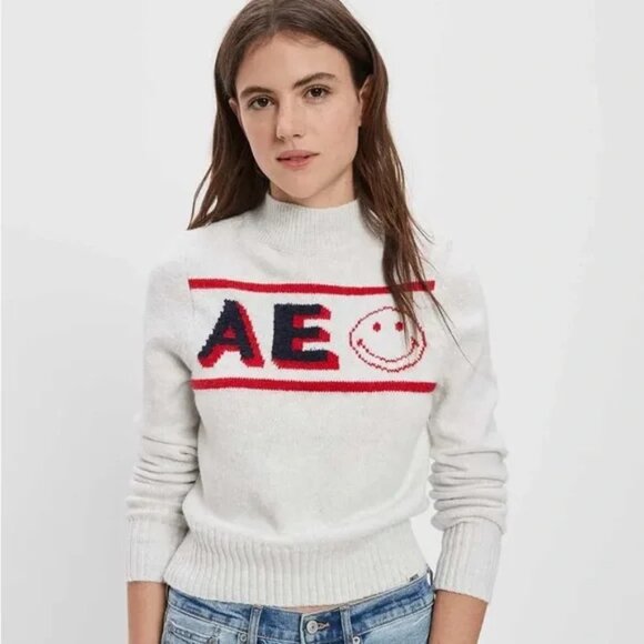 American Eagle Outfitters Sweaters - AE Smiley Mock Neck Sweater